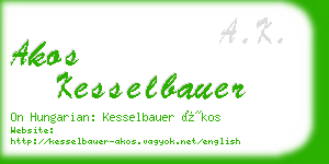 akos kesselbauer business card